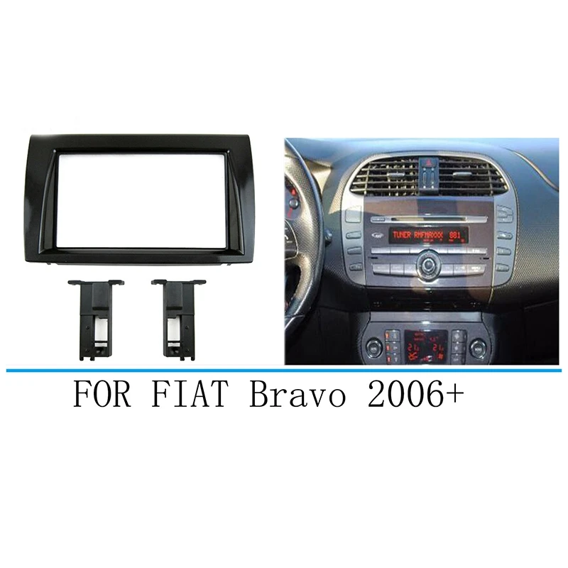 Car Stereo Radio Fascia Dash Panel Double Din Frame For FIAT Bravo (198) 2006+