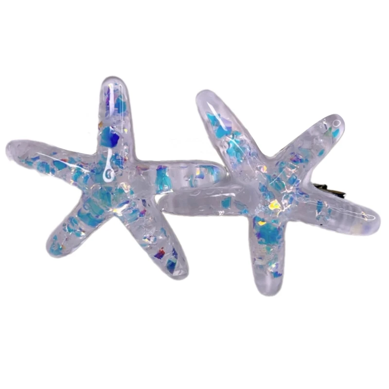 Unique Ocean Starfishes Hair Clasps Hair Decoration Resin Hairpieces Hair Clip Party Headwear Styling Accessory Dropship