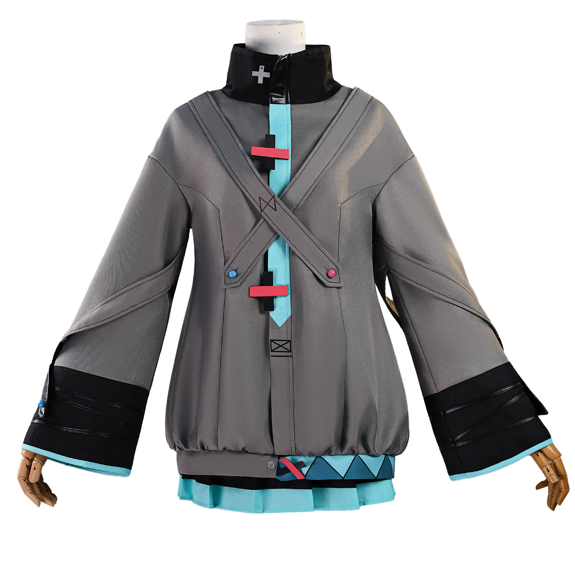 

Платье Мику, карнавальный костюм, аниме-персонаж, костюм на Хэллоуин с длинными рукавами, маскарадная праздничная одежда для взрослых женщин