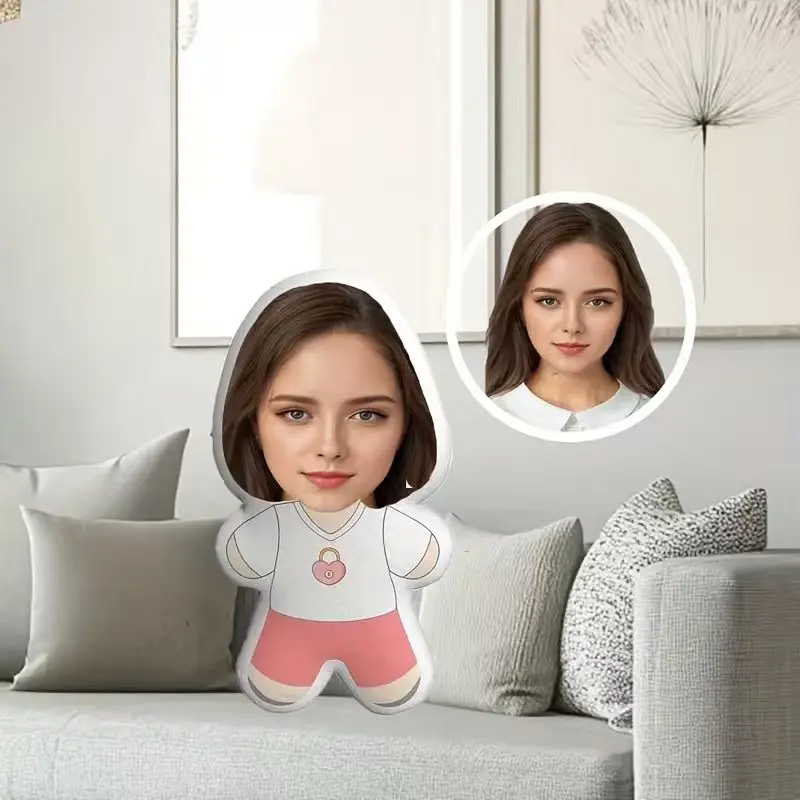 

Персонализированная подушка для фото с полиэфирным наполнением, машинная стирка, подушка для лица, диван-кровать, украшение автомобиля, домашний декор