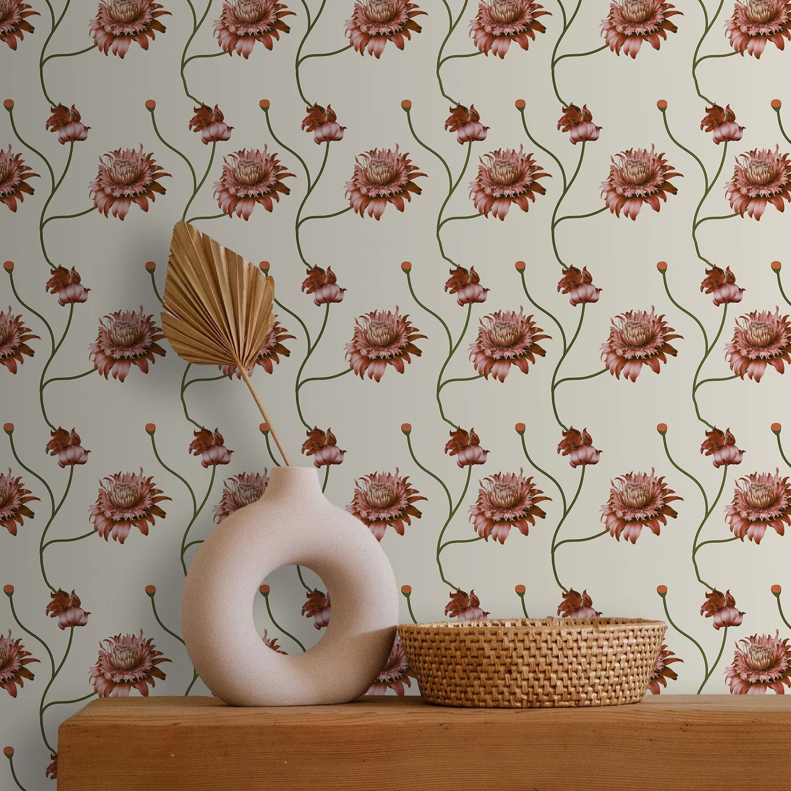 

Винтажные цветочные украшения для дома, ботанические обои, самоклеящиеся для гостиной, обои без полей, наклейка и наклейка на заказ