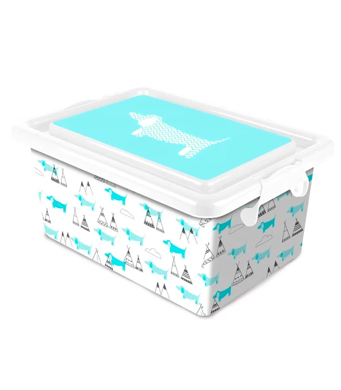 Tradineur-storage box-dog design-capacity 13 litres-made in Spain-container for storing ju