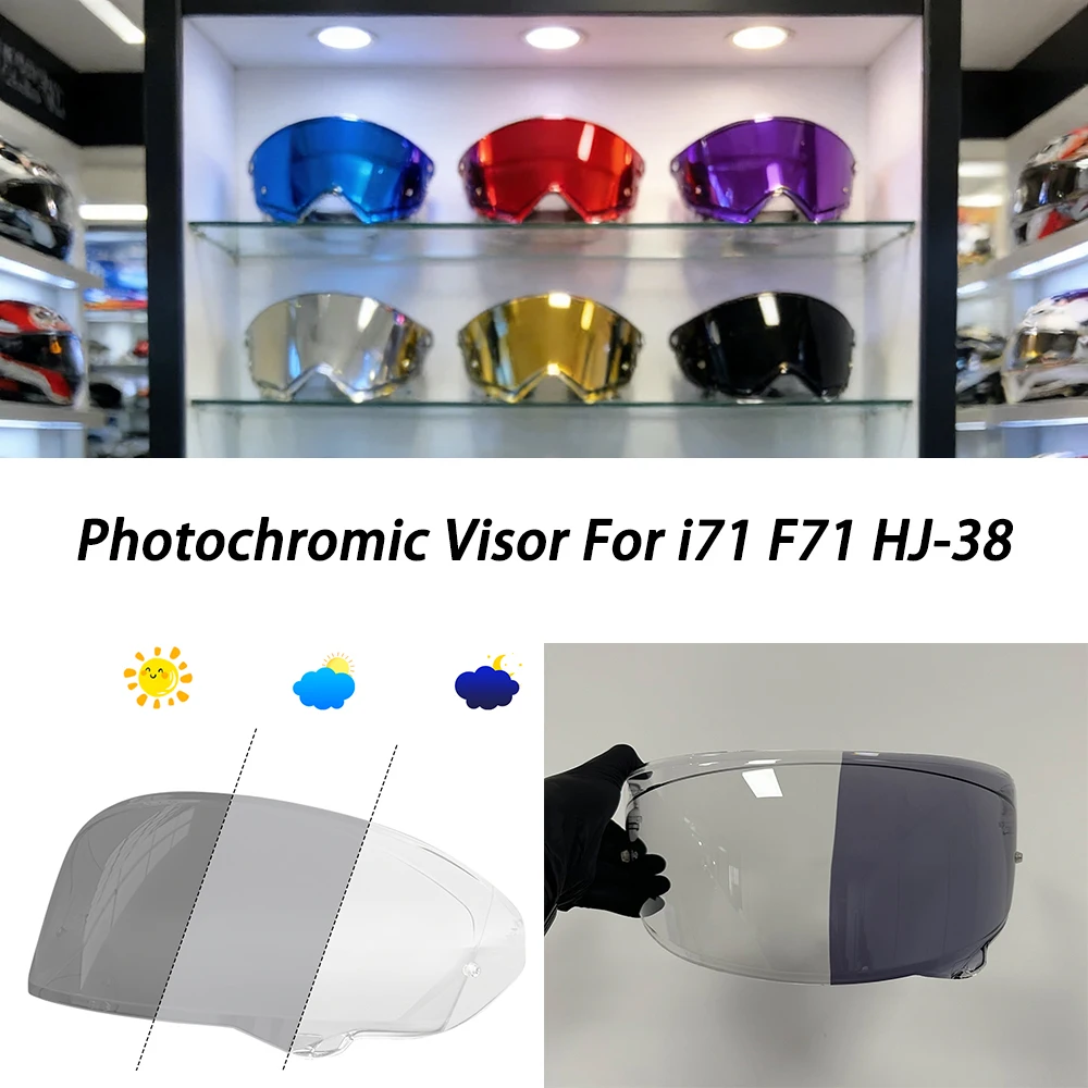 

Photochromic Visor Shield Fit for HJC i71 F71 Carbon F71 Helmet Face Shield Uv Protected Helmet Accessories