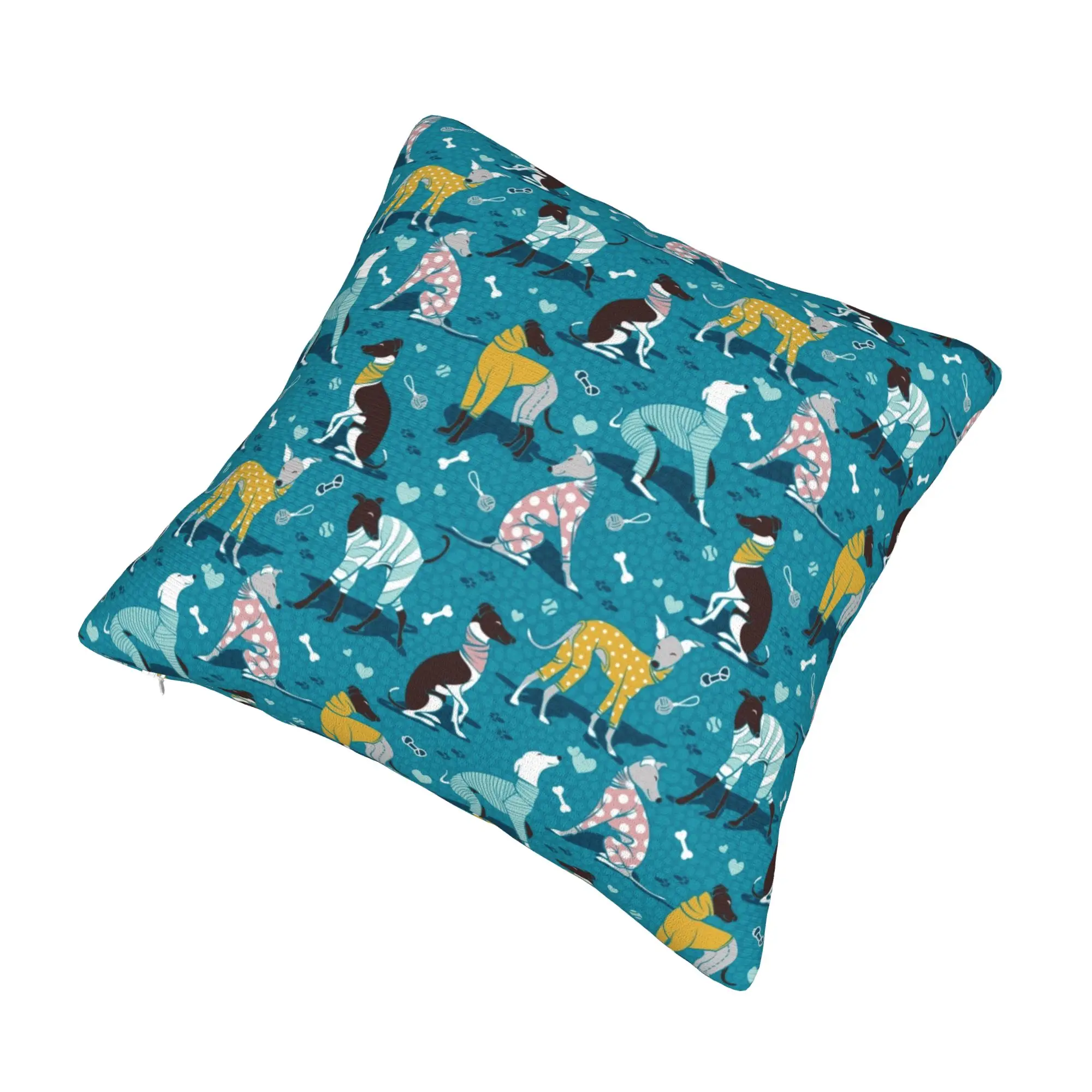 Greyhounds  Pillow Decor Home Luxury Whippet Sighthound DOg Chair Cushion Square Pillowcase