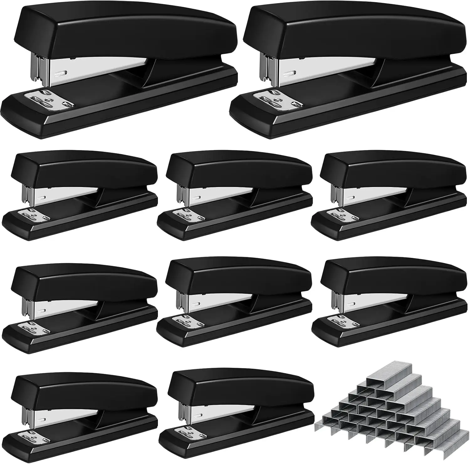 

10 Pcs Office Staplers Bulk with 6000 Staples, 25 Sheet Capacity, Heavy Duty, 2 Stapling Modes