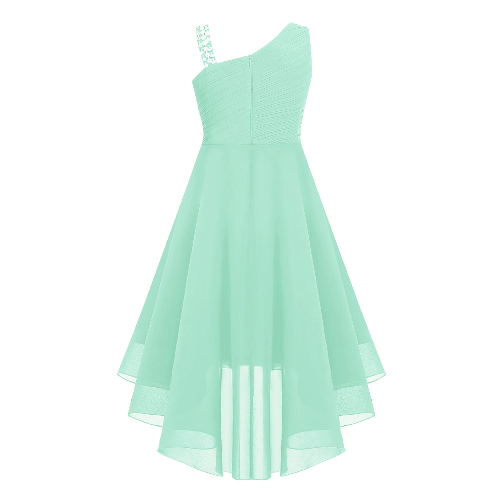 Kinder elegante Mädchen Chiffon Kleid ärmellose High-Low-Saum Party kleider Kinder kleid für Geburtstag Abend Ballett Gesellschaft stanz