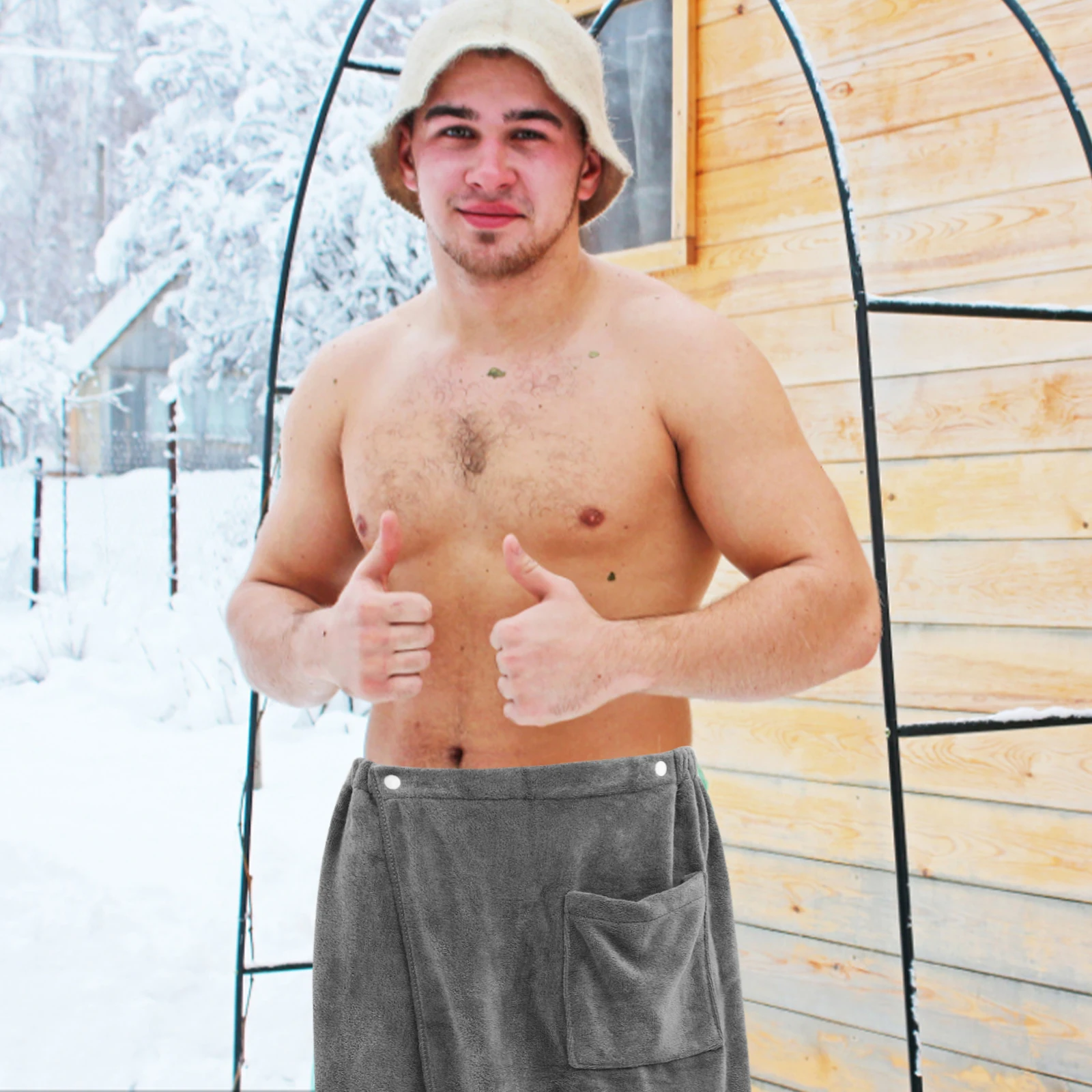 

For Men Absorbent Quick-Drying Soft Fiber Wearable Bath Skirt Lightweight Comfortable Home Bath Towel Sets Thicken Warm