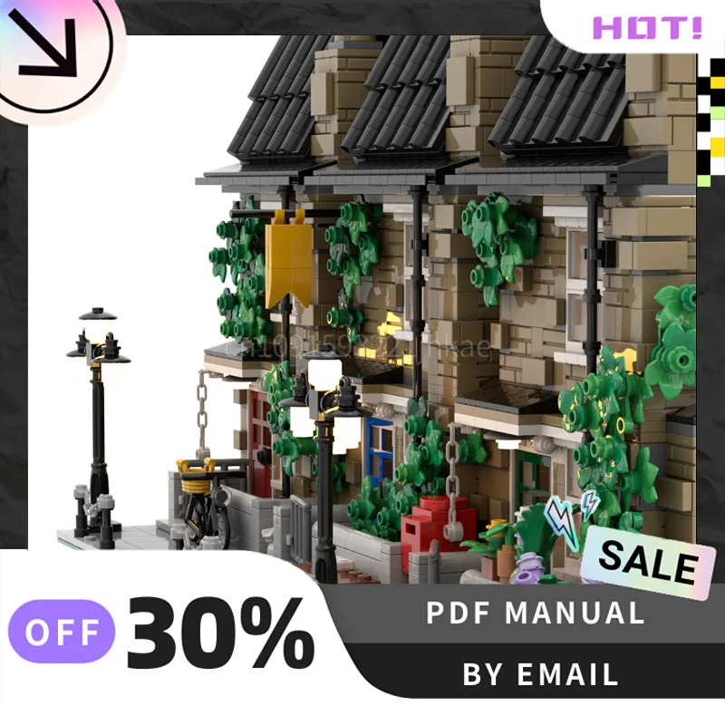 [3717 ชิ้น] ชุดตัวต่อสร้างบ้านแบบมีระเบียง ชุดตัวต่อสร้างสรรค์ STEM ของเล่นเสริมพัฒนาการ DIY ชุดแบบจำลองก่อสร้าง ของขวัญวันเกิด