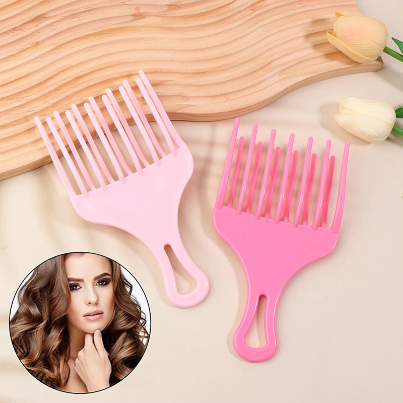 

1pc Insert Hair Pick Wide Comb Teeth Hair Fork Brush Man Woman Plastic Gear Comb Curly Afro Hairdressing Tools