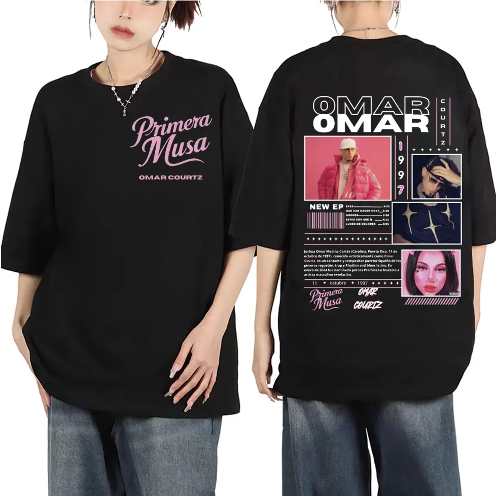 

Omar Courtz Primera Musa Album Tour T-shirt Men Women Fashion Hip Hop Short Sleeve T Shirt Summer 100% Cotton Oversized T-shirts