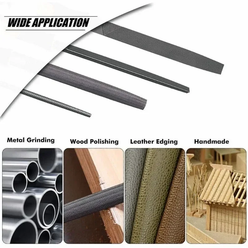 19Pcs File Set Metal File Drop Forged Alloy Steel Flat/Triple-Driven/Half-Round/Round File Metal Wood Work Polishing Hand Tools