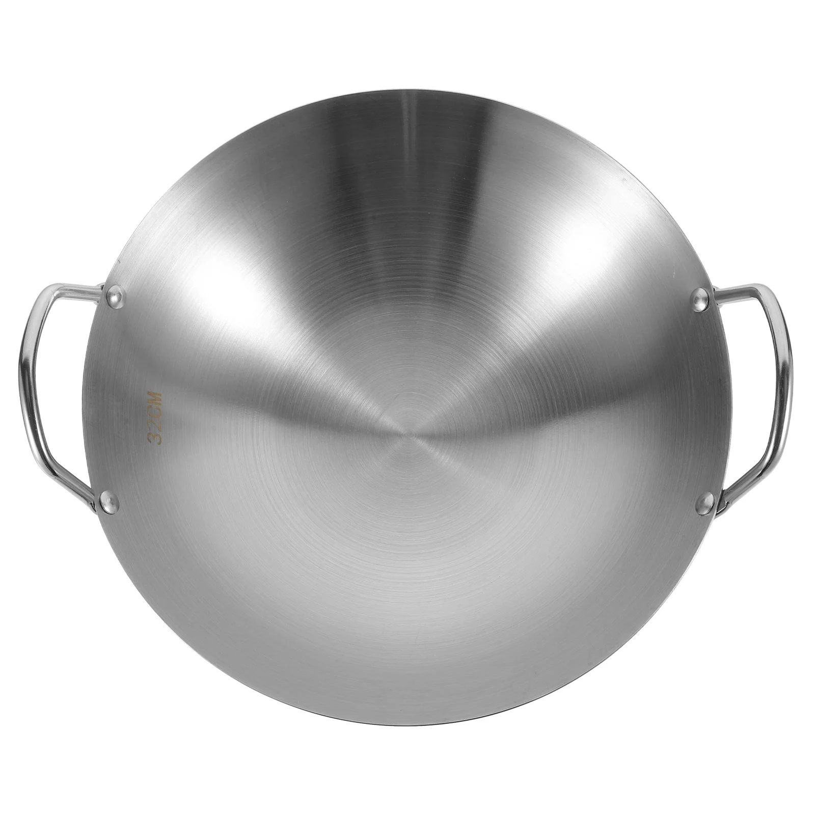 

32cm Stainless Steel Cold Noodle Plate Wok Frying Pan for Home Kitchen Stir Fry Utensil Binaural Cooking Accessory