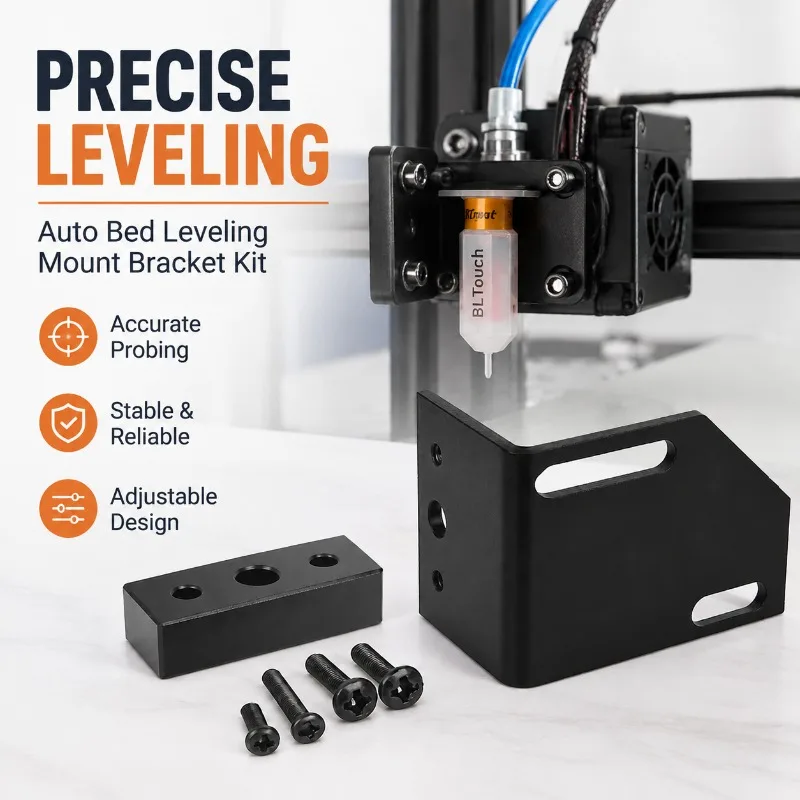 3DSWAY Auto Bed Leveling Sensor Mount Bracket Kit, Aluminum Alloy Adjustable Fixed Holder for 3D Printer Level Probe