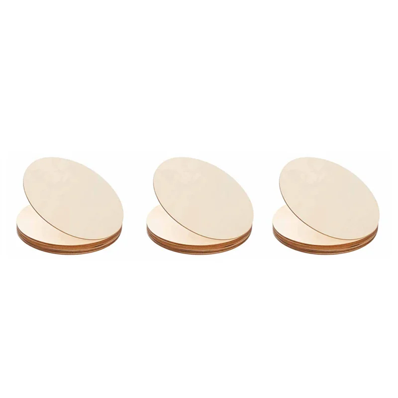 DELAM-30PCS pièces en bois naturel tranche ronde disques en bois inachevés pour artisanat centres de table bricolage ornements de noël 4 pouces