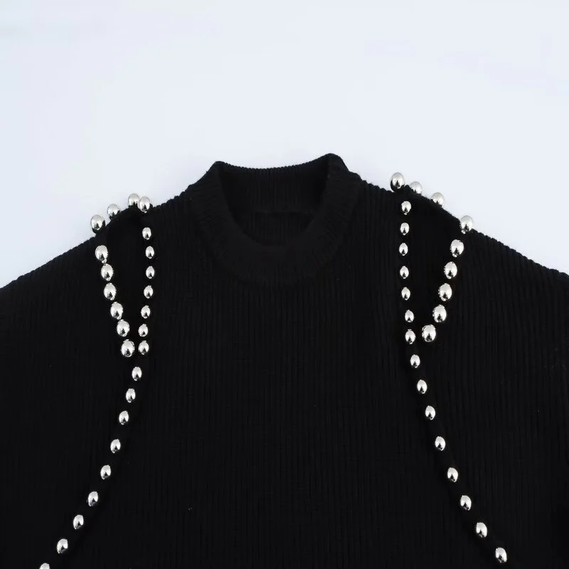 

2024 Autumn Winter New Women's Knitted Long Sve round Ne Pullover Faionable Ball Decoration Versatile Commute Sle