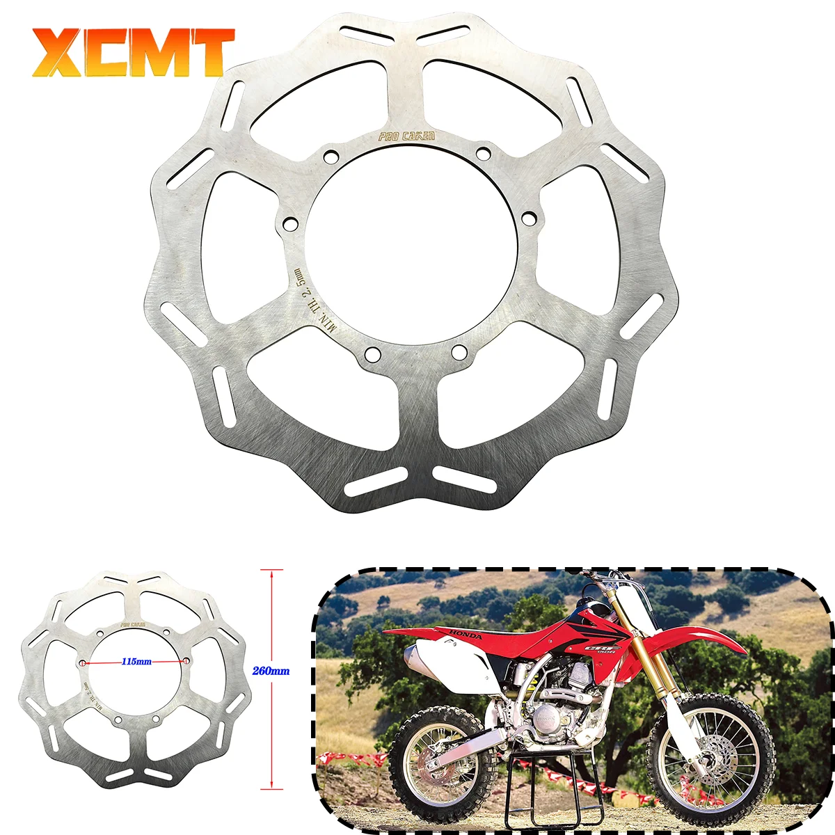 

260MM Motorcycle Brake Disc For Honda CR125E CR125R CR250E CR250R CRF250X CRF450X CRF450R CRF250R CRF250RX CRF450RX 2002-2023