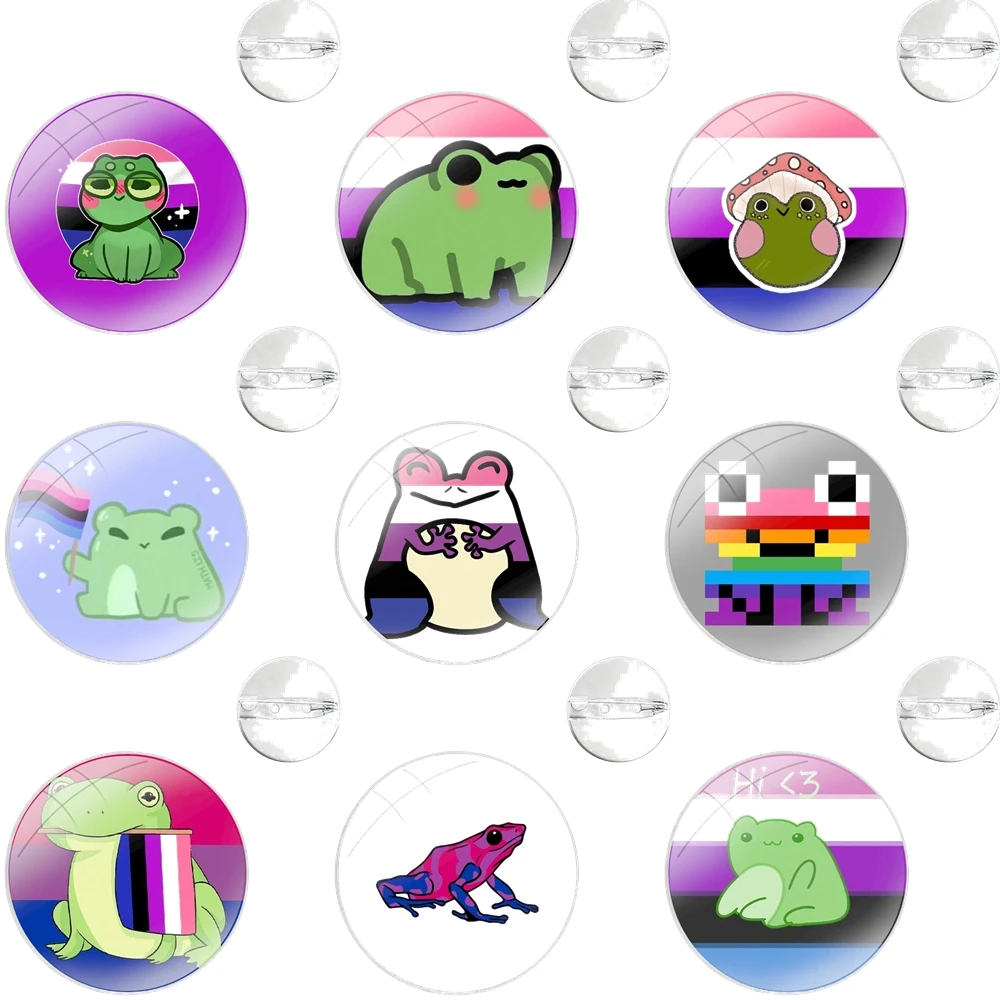 Genderfluid Pride Froggy Frog Pins Badge Metal Brooches For Clothes Backpack Decoration gift