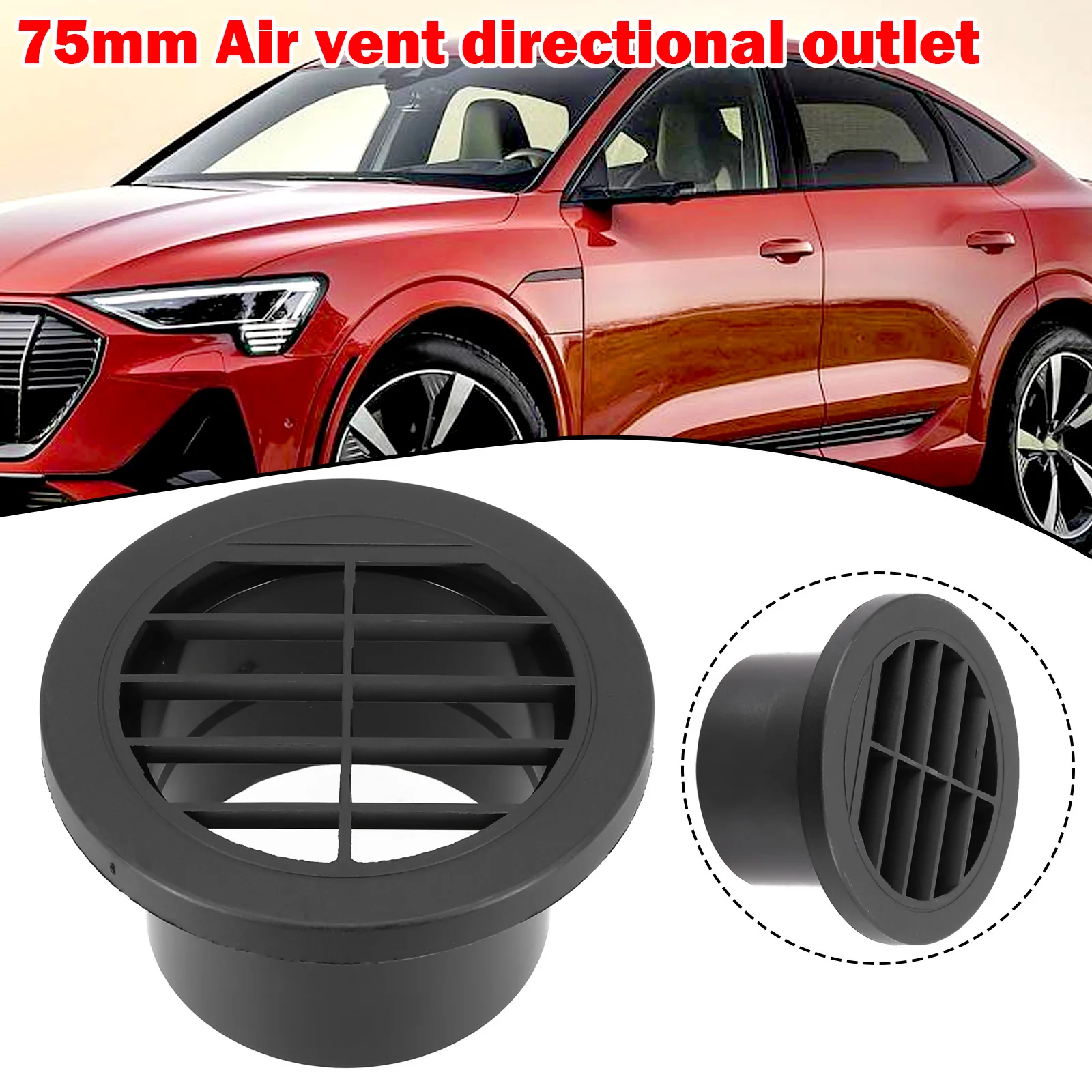 75mm Rotating Duct Vent Outlet for Webasto Heater Systems Designed for Eberspacher and Marine Heating Compatibility