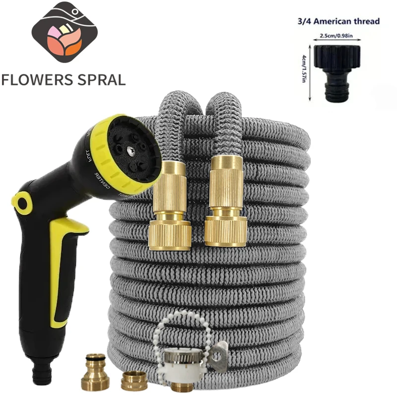 

Садовый пистолет для полива высокого давления с вращением на 360 градусов и регулируемым режимом распыления, выдвижной шланг, набор для мойки автомобилей.