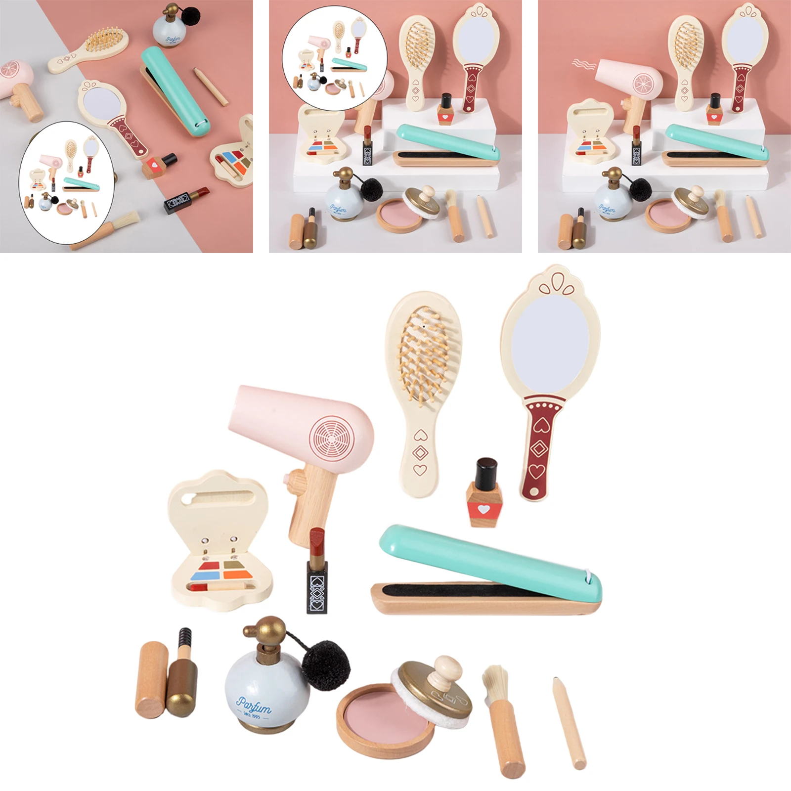1 Set Pretend Play Makeup Set Eye Shadows Mirror Mascara Age 3+