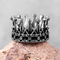 Stainless Steel Men Rings Crown King Queen Punk Rock Hip Hop Vintage for Biker Male Boyfriend Jewelry Creativity Gift Wholesale