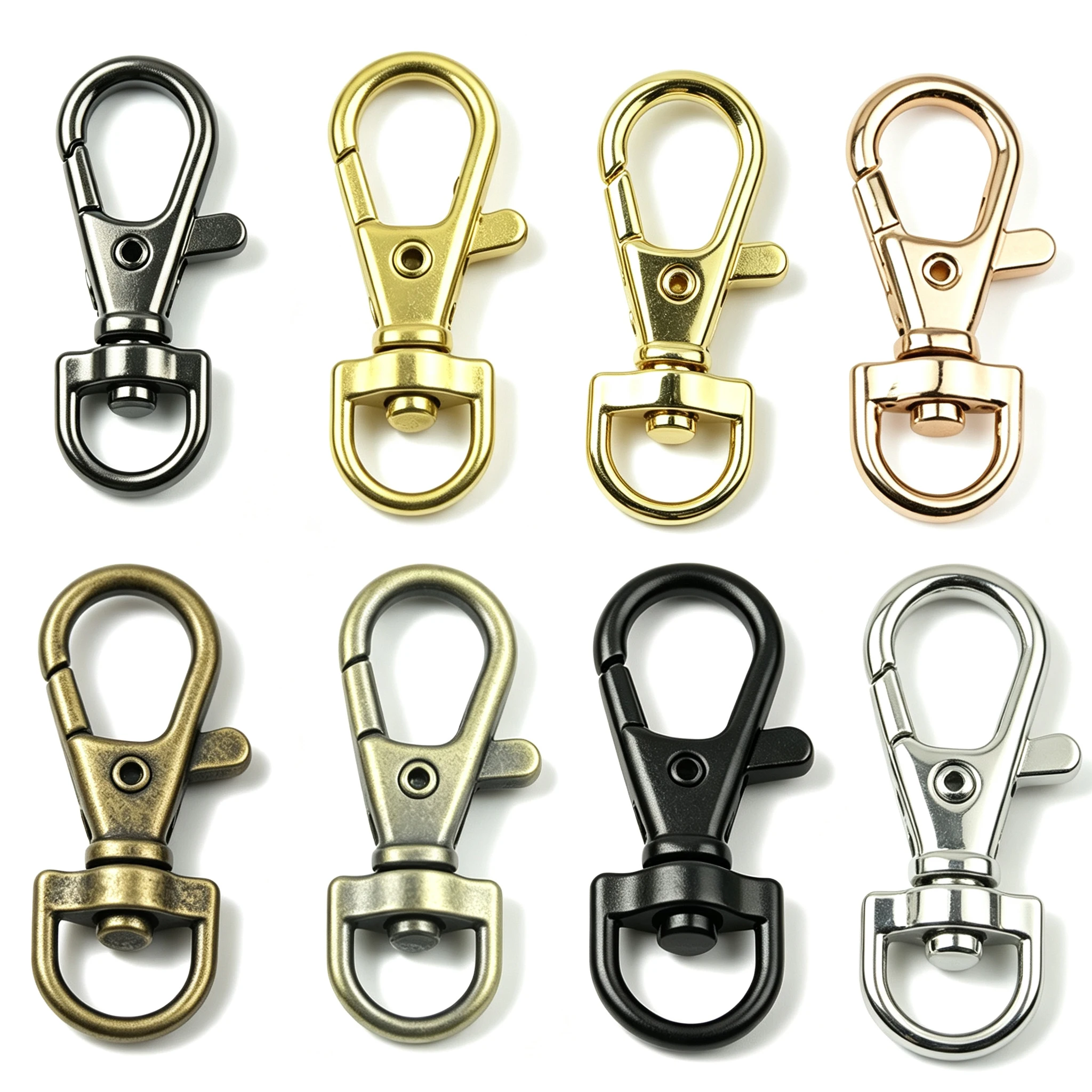 5/10 Stück Metall-Karabinerhaken Drehbarer D-Ring Auslöseclip Hummerverschluss Schnallen Karabiner für Taschenriemen Schlüsselanhänger Zubehör – Detail 2