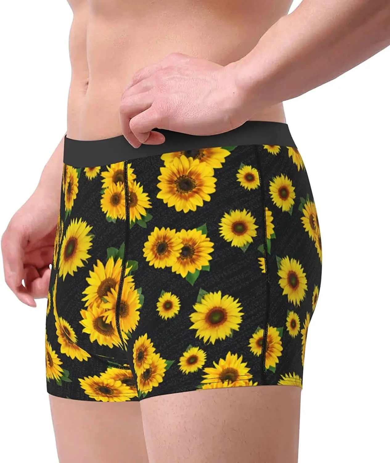 Men's Underwear Boxer Briefs Sunflower Boxer Brief Soft Breathable Stretch Wide Waistband Underwear for Men Boys