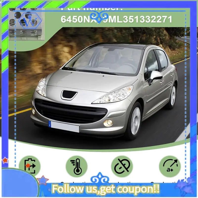 

M46K-6450NX, 9ML351332271 New Heater Fan Blower Motor Resistor For 206 1998-On