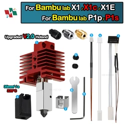 For Bambu Lab Hotend Upgrade TZ 2.0 Version Bi Metal Fit Bamboo X1 X1C X1E P1P P1S hotend Thermistor Brass Copper Hard nozzles