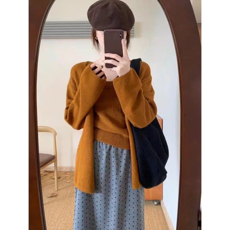 

Two-piece Set Women Knit Sleeveless Camisole Cardigan Elegant Solid Mid-length Soft Knit Sweater Warm Thick Cardigan Fashion Set