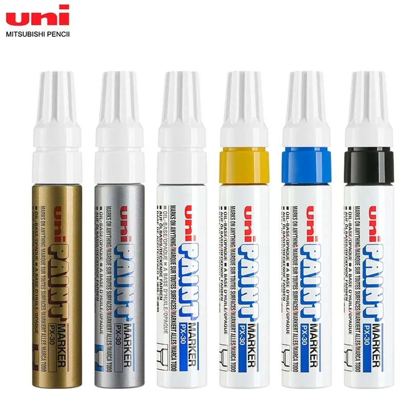 1 PCS UNI Mark Pen PX-30 Thick Square Head Sign in Paint Repair Sign Pen Waterproof and Non Fading Tire Graffiti Pen 4.0-8.5mm