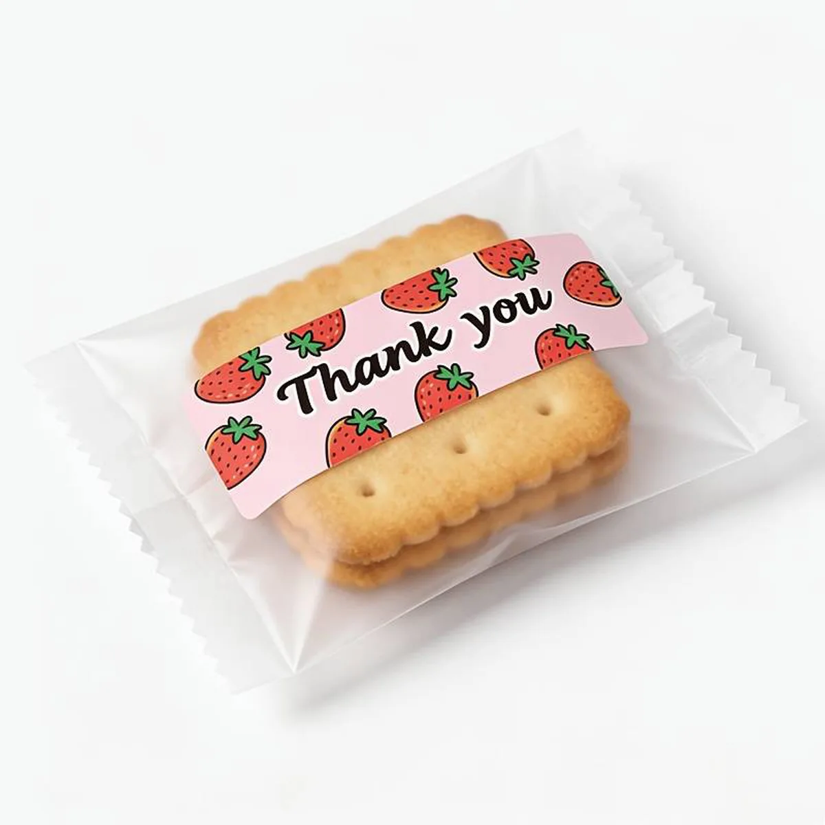 120Pcs Roll Strawberry Thank You Stickers Pink Rectangular Adhesive Labels for Gift Packaging Handmade Sealing Stationery Decor view 5