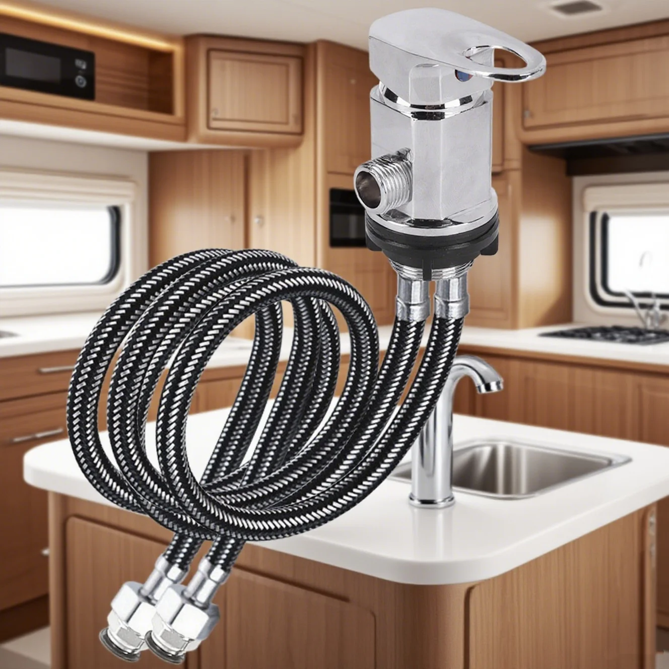 

Будинок на колесах, кемперван, прочные сменные аксессуары, CARAVAN, хромированный смеситель для душа, розетка 1/2 дюйма с накидкой 12 мм, подходит для хвостов