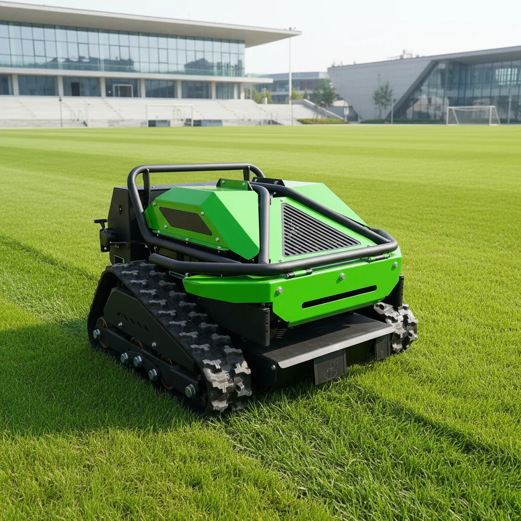 

Вездеходный гусеничный робот-косилка для газонов и садов с дистанционным управлением