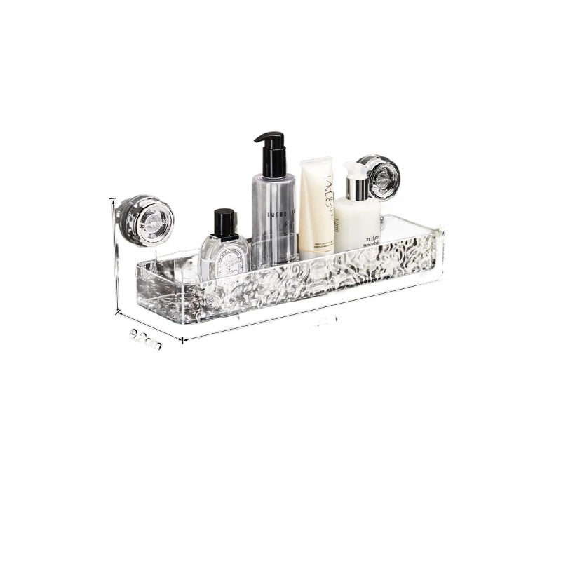 

Suction cup bathroom storage rack toilet perforated corrugated free rack wall hanging Italian washstand