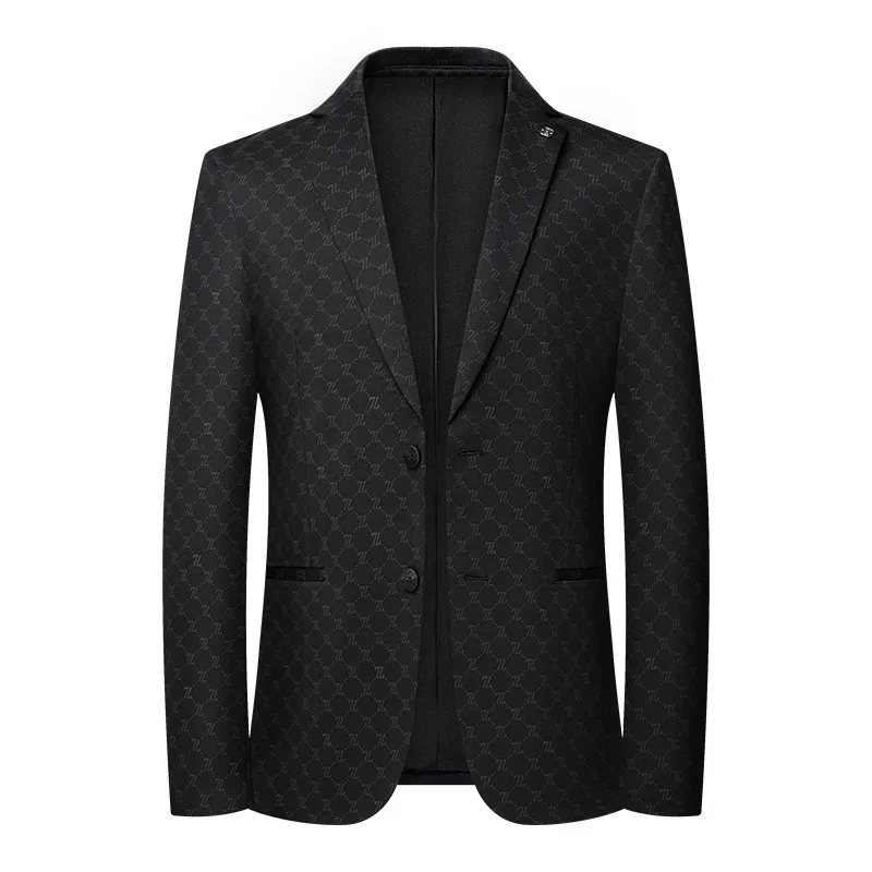 

Blazer Fashion Business Handsome Gentleman Korean Version of British Style Casual Slim Solid Color Wedding Work Plaid Blazer