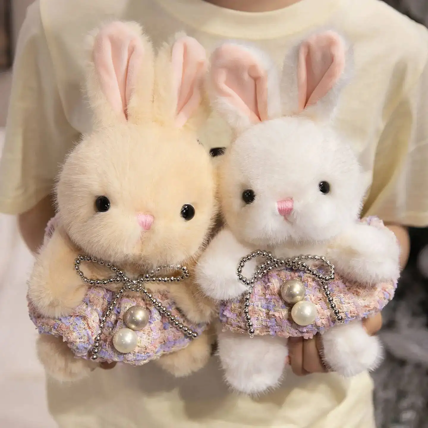 

Милый плюшевый кролик-игрушка, мягкая игрушка-зайчик в юбке и свитере, кукла для сна, подарок на день рождения для девочек