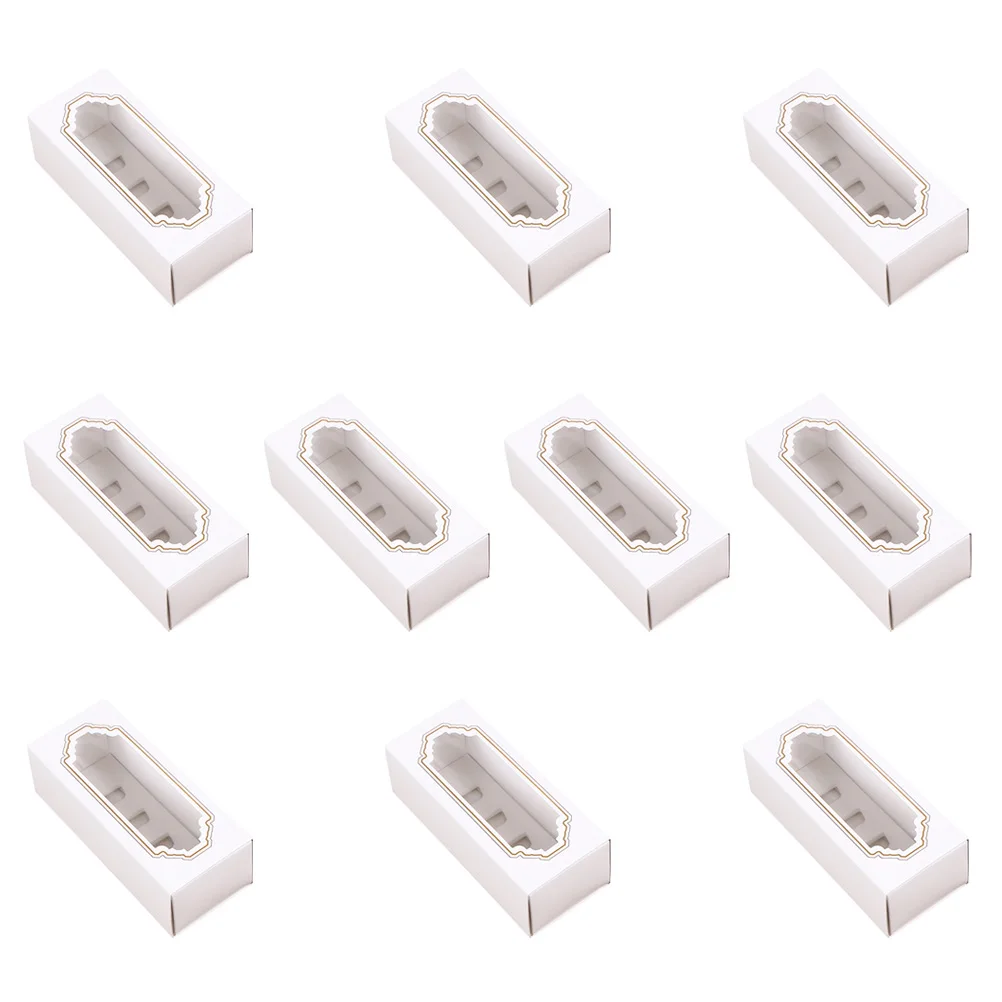 

10pcs Macaron Boxes Paper Food Grade Clear Window 5 Macarons Cupcake Containers Storage Safe Eco Friendly