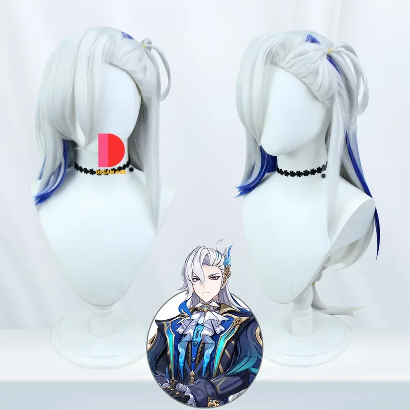 Genshin Impact Neuvillett Косплей Костюм Фонтейн Главный Парик Справедливости Орданер Недорожной Судья Униформа Хэллоуин Outfi@0Z*