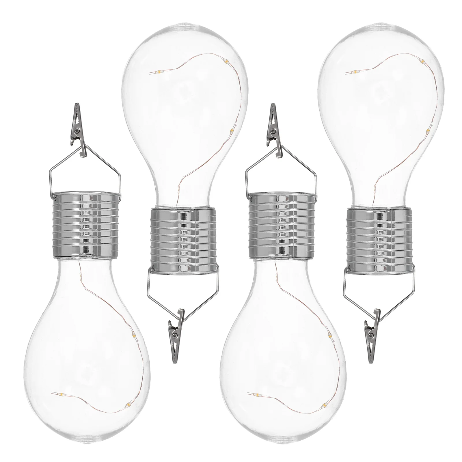 

4 pcs Solar Copper Wire Lamp Eco Friendly LED Bulb Chandelier for Garden Patio Balcony Lawn Decoration Festive Lighting