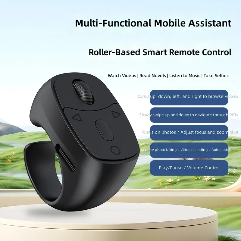 for New Scroll Wheel Mobile Phone Bluetooth Remote Control Video E-book Short Play Page Turning Remote Photo Zoom Automatic