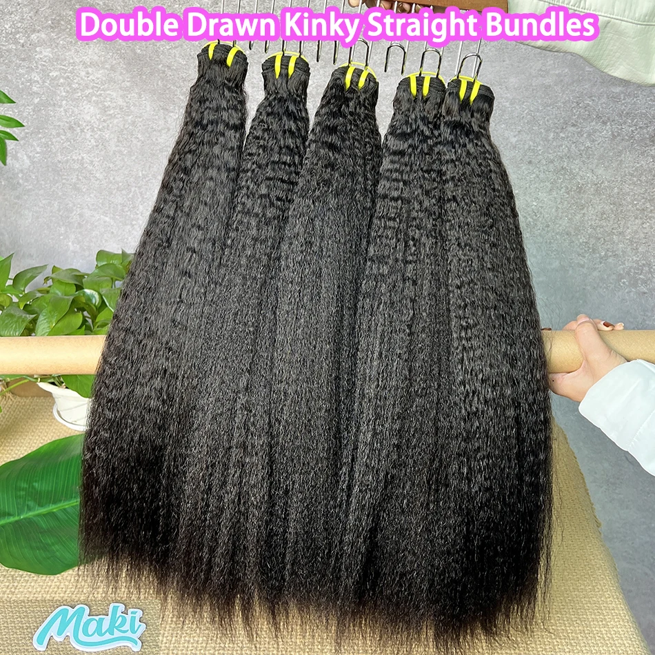 

Натуральные волосы Double Drawn Kinky Straight, 100% человеческие волосы, в пучках # Натуральные вьетнамские волосы для наращивания, цвет 1B, оптом, 1, 2, 3, 4 шт.