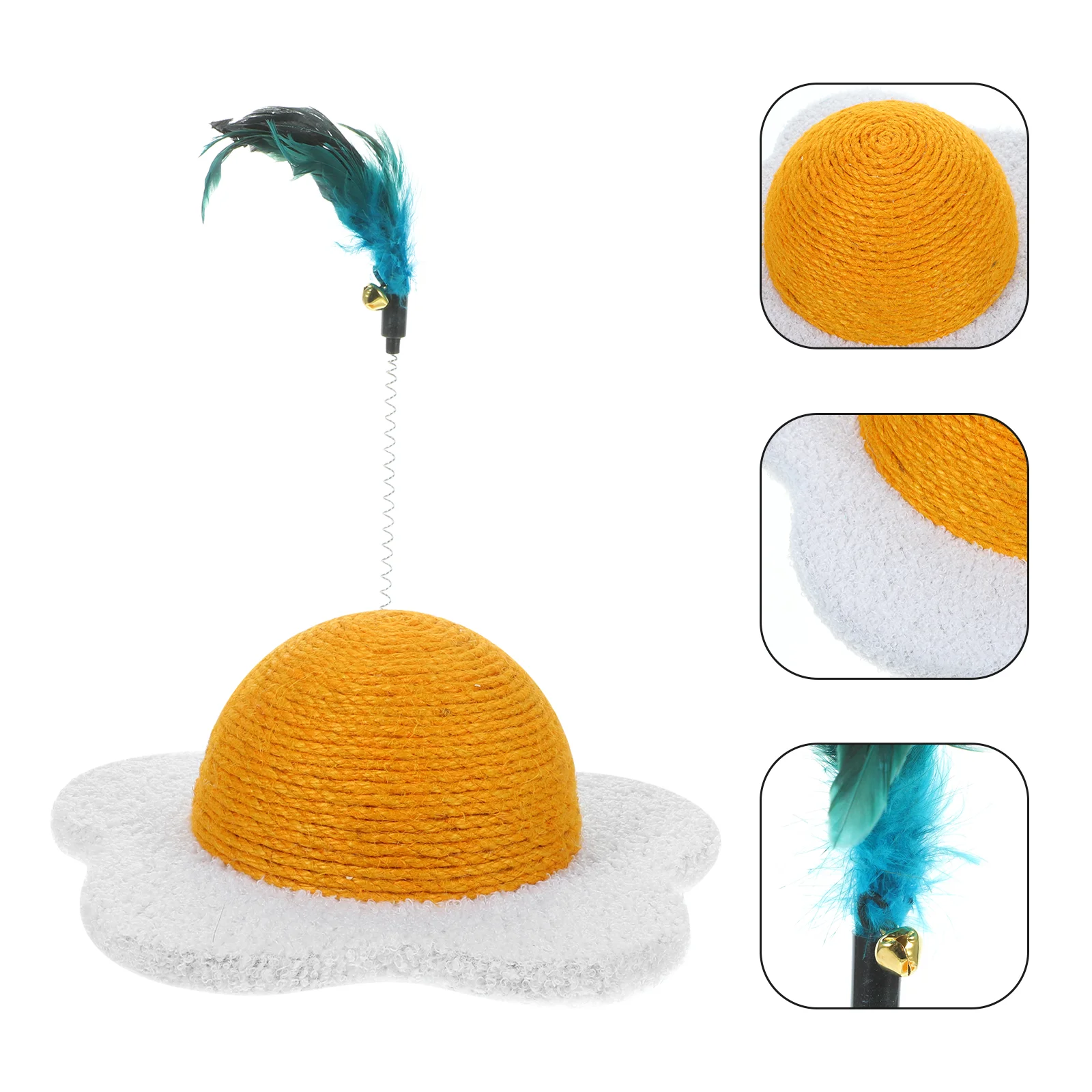 Vertical Cat Toy Interactive Handmade Twine Kitten Egg Yolk Design Scratch Board