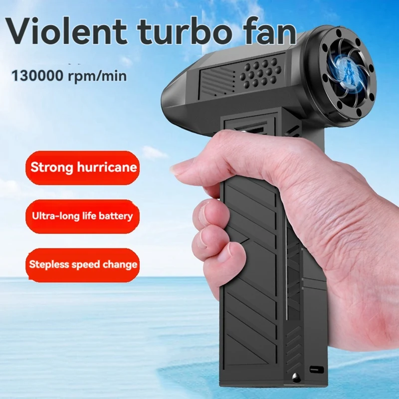 Mini Turbo Jet Fan USB Rechargeable Multifunction 130000RPM High Power Brushless Electric Car Air Blower