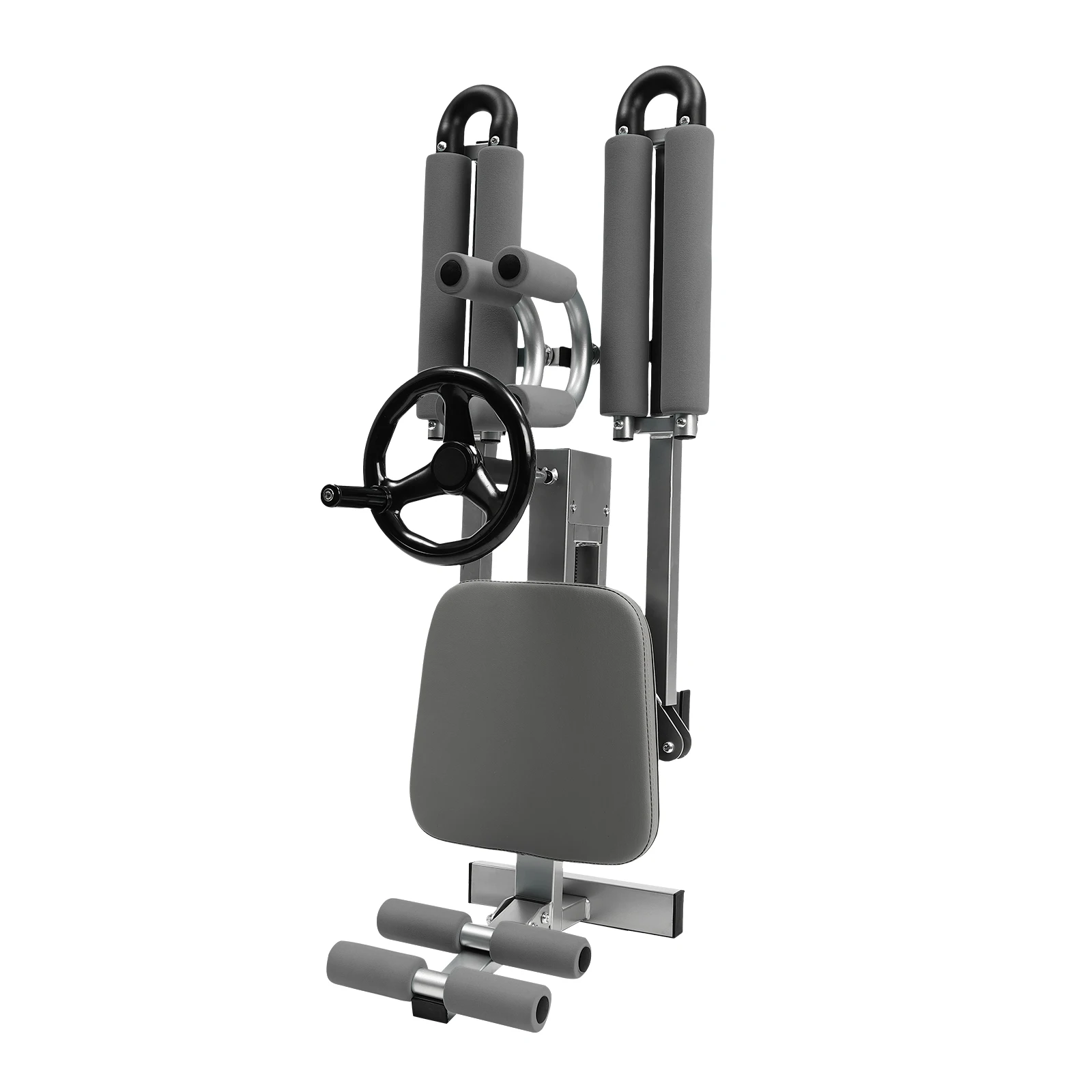 Máquina para Estirar Piernas – 0-210 ° Ajustable – Estructura de acero – Capacidad de 330.7 lb – Cojín de espuma ergonómico – Almohadillas para pies en forma de U – Rodillos de PVC silenciosos – Plegable – para ballet, flexibilidad, danza y gimnasia – Gris