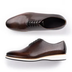 Sapatos profissionais de couro de vaca para homens, genuíno, tênis casual de negócios, vestido luxuoso, feito à mão, marca de alto grau