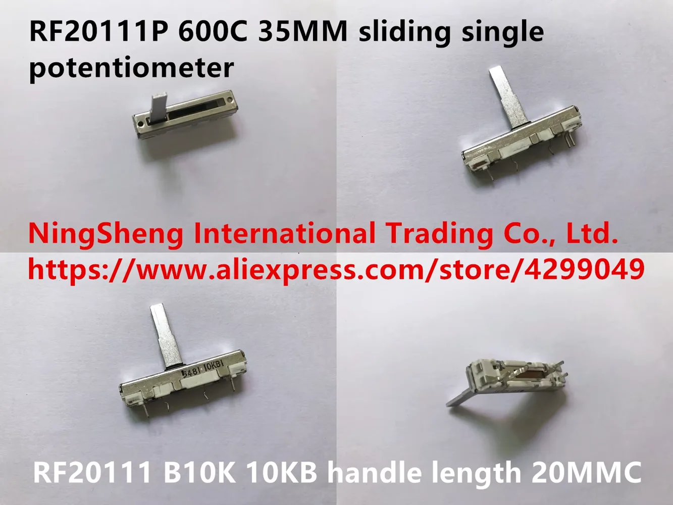 

Оригинальный новый 100% RF20111P 600C 35 мм скользящий одиночный потенциометр B10K, длина ручки 20 ммC (ПЕРЕКЛЮЧАТЕЛЬ)