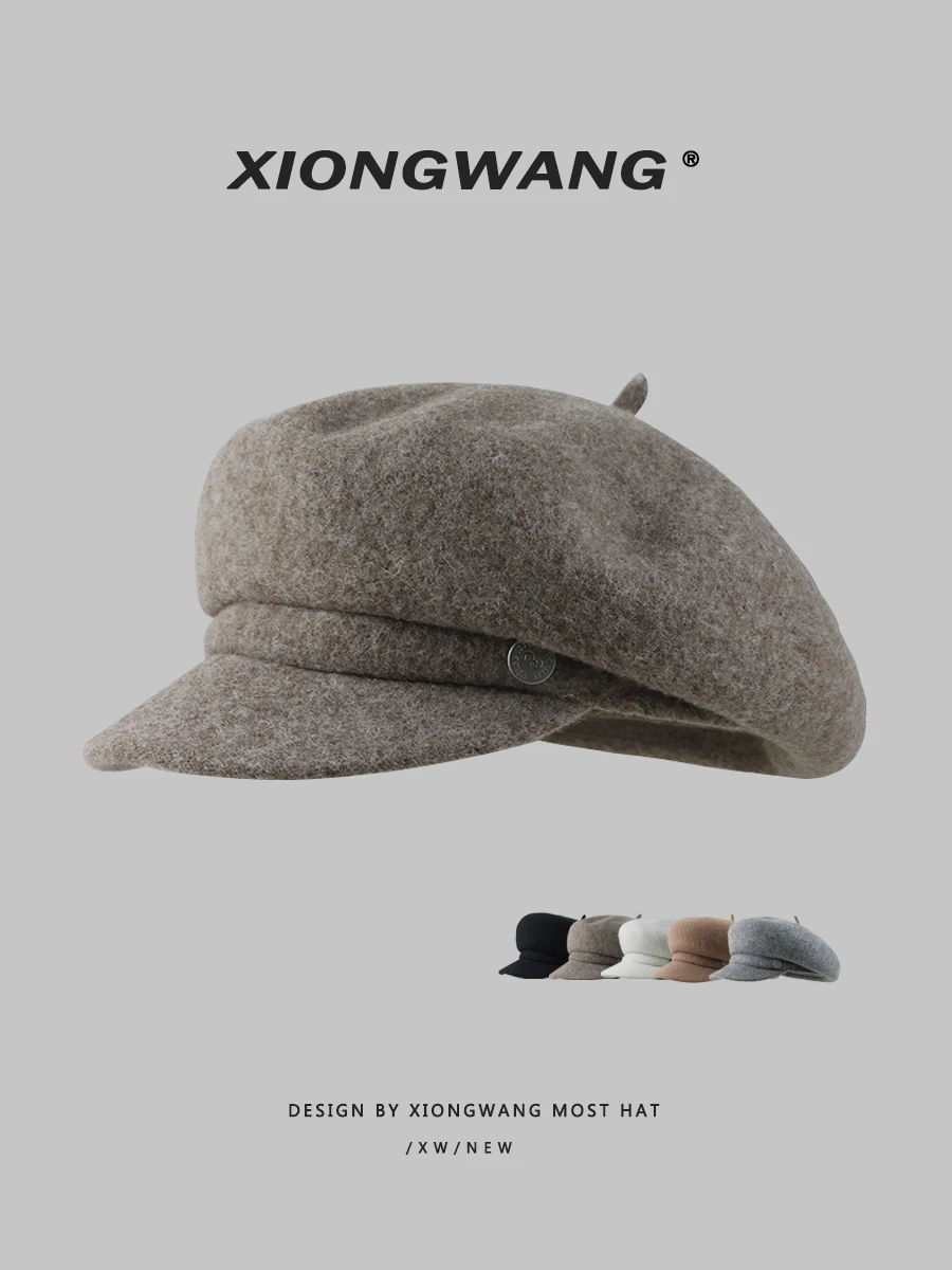 

Знаменитости, дочь, стиль, литературный шерстяной берет в стиле ретро, женственная шляпа Muse Newsboy, восьмиугольная шляпа с плоским верхом, цилиндр Tide