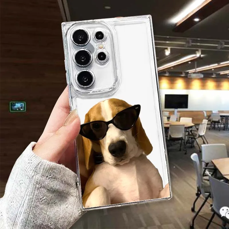 

Fashion Anime Dog Art Phone Case For Samsung Galaxy S25 S24 S23 S22 S21 S20 S10 Lite Plus FE Edge TPU 5G Transparent