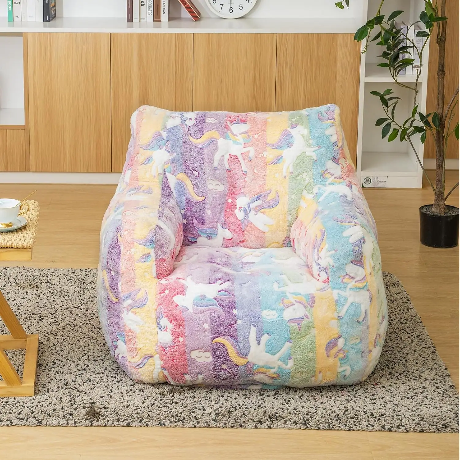 Puf con reposabrazos rellenos de espuma de alta densidad para adultos, silla cómoda para sala de estar